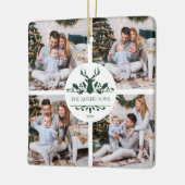 Modern Christmas Family 5 Fotocollage Keramisch Ornament (Links)