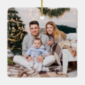 Modern Christmas Family 5 Fotocollage Keramisch Ornament (Achterkant)
