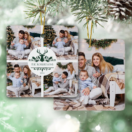 Modern Christmas Family 5 Fotocollage Keramisch Ornament