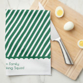 Modern Christmas Family Green Holiday Baking Squad Theedoek (Quarter Fold)