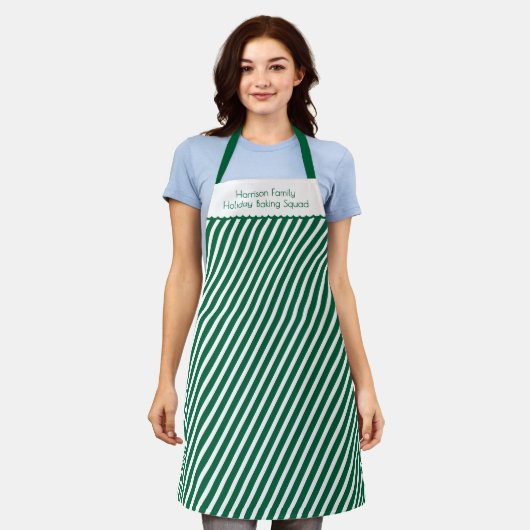 Modern Christmas Family Holiday Baking Squad Green Schort (Gedragen)