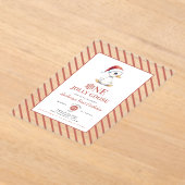 Modern Christmas First Birthday One Jolly Goose Acryl Uitnodigingen (Laagn)