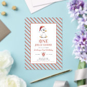 Modern Christmas First Birthday One Jolly Goose Acryl Uitnodigingen (Insitu (Huwelijk))