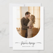 Modern Christmas Forever Merry Newlywed Arch Photo Feestdagenkaart (Voorkant)