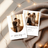 Modern Christmas Forever Merry Newlywed Arch Photo Feestdagenkaart