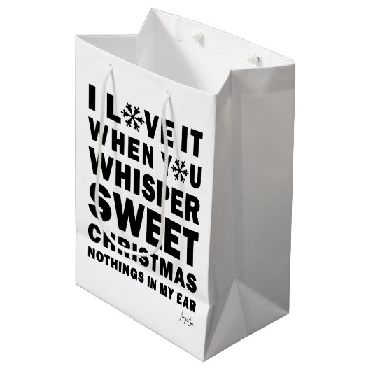 Modern Christmas Gift Bags | Sweet Xmas Nothings Medium Cadeauzakje (Voorkant Gekanteld)