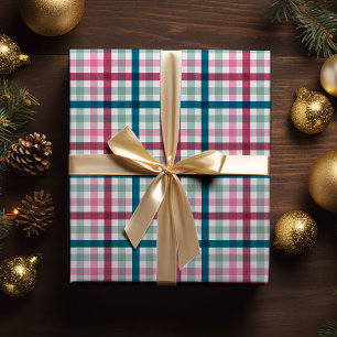 Modern Christmas Gingham Gift Wrap Cadeaupapier