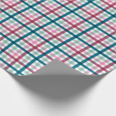 Modern Christmas Gingham Gift Wrap Cadeaupapier (Hoek)