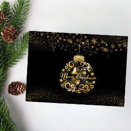 Modern Christmas Gold Holiday Kaart