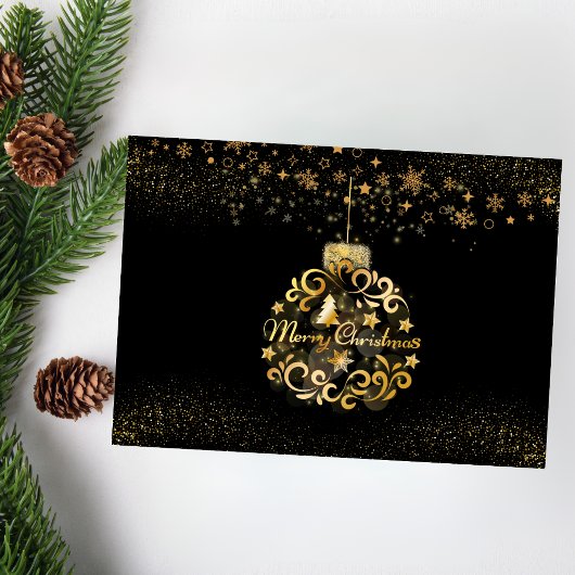 Modern Christmas Gold Holiday Kaart