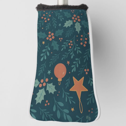 Modern Christmas Golf Head Hoesje – trendy vakanti Golfheadcover (Draai 90)