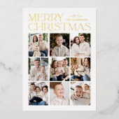 Modern Christmas Green 9 Fotocollage Folie Feestdagenkaart (Voorkant)