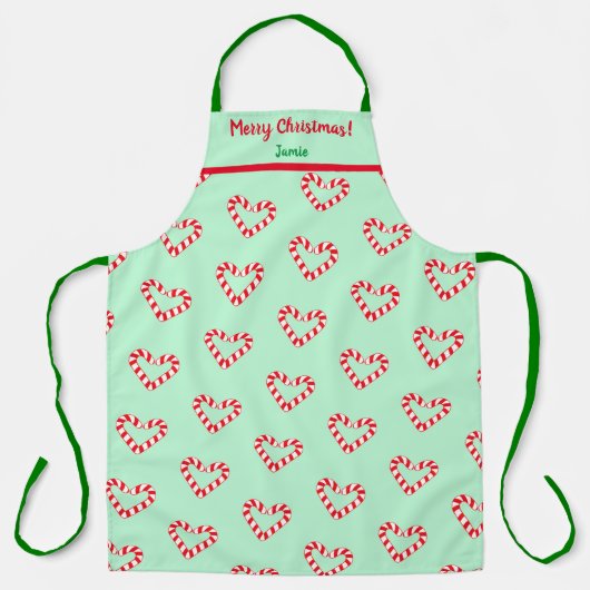 Modern Christmas Heart Candy Cane Large Schort (Voorkant)