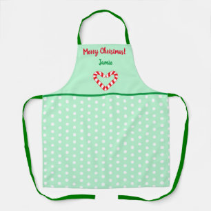 Modern Christmas Heart Candy Cane Medium Schort