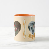 Modern Christmas Heart Shape 2 Photos Collage Mug Mok (Midden)