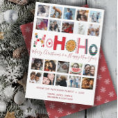 Modern Christmas Ho Ho Ho 20 fotocollage Feestdagenkaart