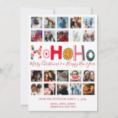 Modern Christmas Ho Ho Ho 20 fotocollage Feestdagenkaart (Voorkant)