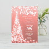 MODERN Christmas Holiday Open Huis Roos Gold Kaart (Staand voorkant)