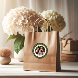 Modern Christmas Holly Foliage Photo Sticker