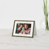 Modern Christmas Holly Leaf Gevouwen Vakantie Kaar Kaart (Voorkant)