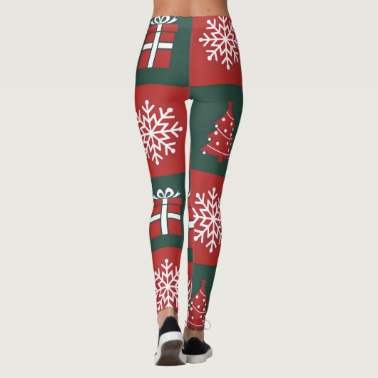 Modern Christmas Icons Pattern Leggings (Achterkant)