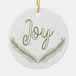 Modern Christmas Joy Custom Family Photo Holiday Keramisch Ornament