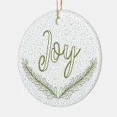 Modern Christmas Joy Custom Family Photo Holiday Keramisch Ornament (Links)