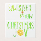 Modern Christmas JOY groene snoep riet citroen scr Kaart (Buitenkant ongevouwen)
