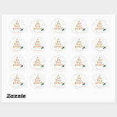 Modern Christmas "Joy, Love, Peace" Gold Classic R Ronde Sticker (Vel)