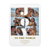 Modern Christmas Joy to the World Quote 6 Photos Magneet (Verticaal)