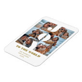 Modern Christmas Joy to the World Quote 6 Photos Magneet (Linkerzijde)