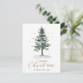 Modern Christmas Kaart Gold Waterverf Tree (Staand voorkant)