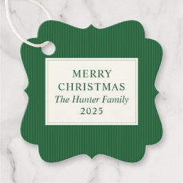 Modern Christmas Minimal Holiday Favor Green Bedankjes Labels