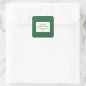 Modern Christmas Minimal Holiday Favor Green Vierkante Sticker (Tas)