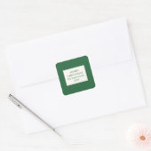 Modern Christmas Minimal Holiday Favor Green Vierkante Sticker (Envelop)