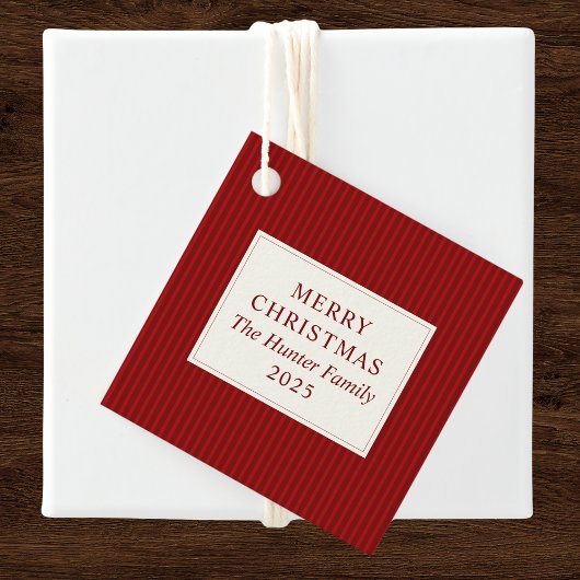 Modern Christmas Minimal Holiday Favor Red Bedankjes Labels