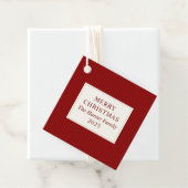 Modern Christmas Minimal Holiday Favor Red Bedankjes Labels (In situ)