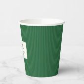 Modern Christmas Minimal Holiday Green Stripes Papieren Bekers (Links)