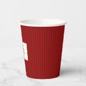 Modern Christmas Minimal Holiday Red Stripes Papieren Bekers (Links)