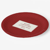 Modern Christmas Minimal Holiday Red Stripes Papieren Bordje (Gekanteld)