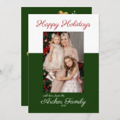 Modern Christmas Multi-Photo Flat Vakantie Kaart (Voorkant / Achterkant)