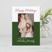 Modern Christmas Multi-Photo Flat Vakantie Kaart (Staand voorkant)