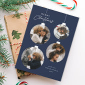 Modern Christmas Ornament 4 Photo Feestdagenkaart