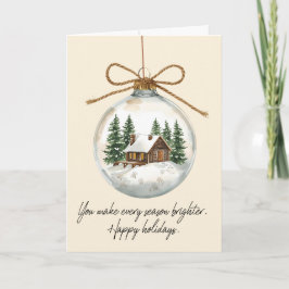 Modern Christmas Ornament Folded Holiday Card Feestdagen Kaart