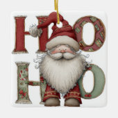 Modern Christmas Ornament | Santa Claus HO HO HO (Voorkant)
