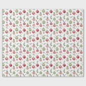 Modern Christmas Ornaments Wrapping Paper Cadeaupapier (Vlak)