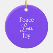 Modern Christmas Paarse Angel Heart Custom Name Keramisch Ornament (Achterkant)