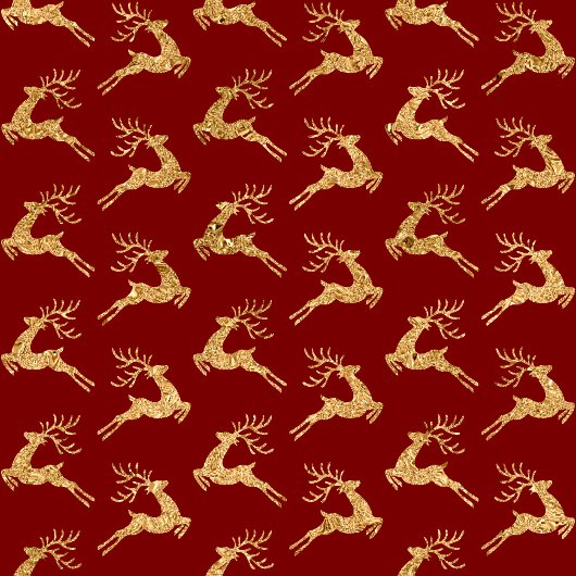 Modern Christmas Paper Plates Red & Gold Reindeer Papieren Bordje