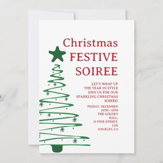Modern Christmas Party Invitation Bedankkaart (Voorkant)