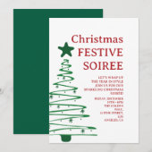 Modern Christmas Party Invitation Bedankkaart (Voorkant / Achterkant)